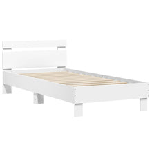 Bedframe met hoofdbord bewerkt hout wit 90x200 cm 90 x 200 cm Wit