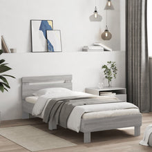 Bedframe Met Hoofdeinde Bewerkt Hout 90 x 200 cm Grijs sonoma