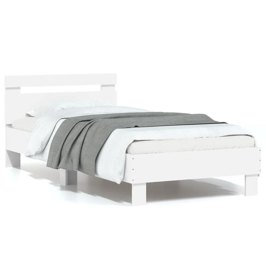 Bedframe Met Hoofdeinde Bewerkt Hout 90 x 190 cm