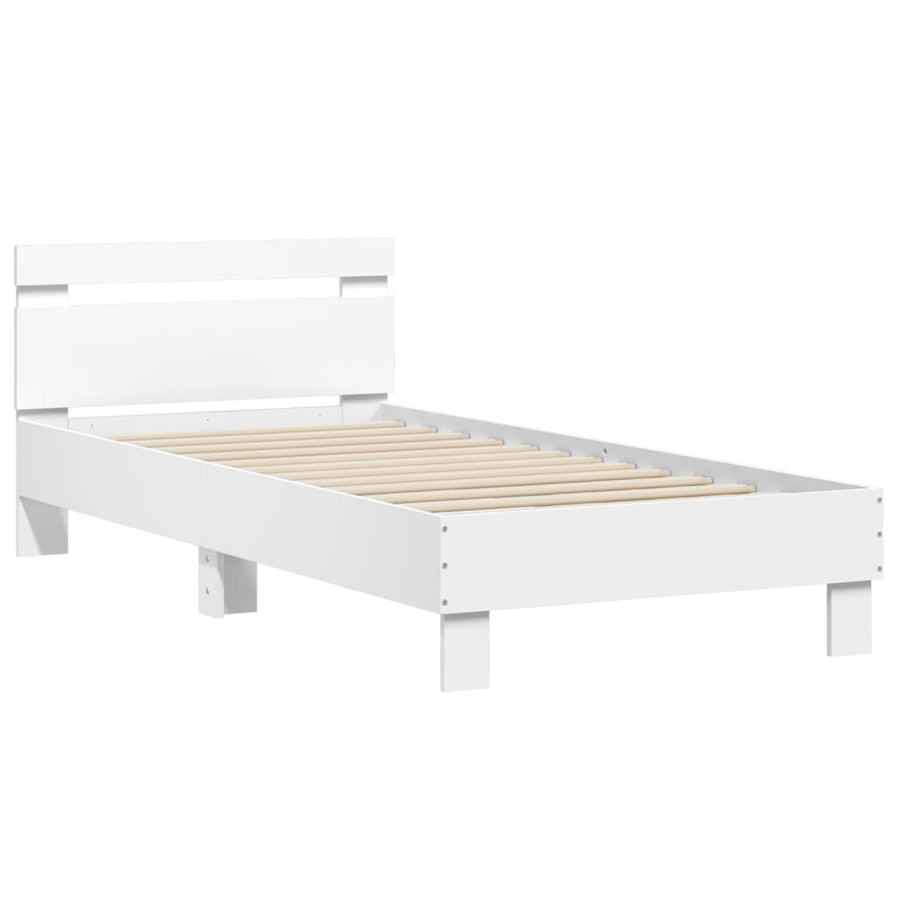 Bedframe Met Hoofdeinde Bewerkt Hout 90 x 190 cm