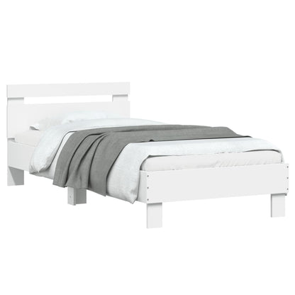 Bedframe Met Hoofdeinde Bewerkt Hout 90 x 190 cm