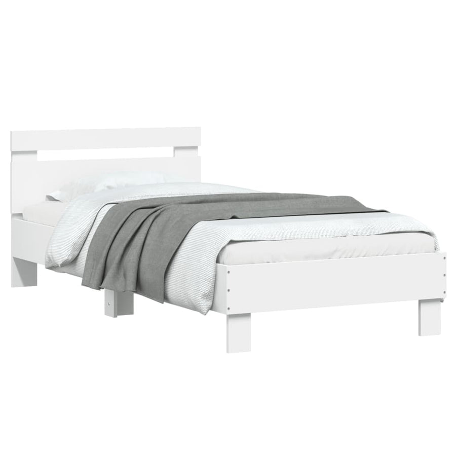 Bedframe Met Hoofdeinde Bewerkt Hout 90 x 190 cm