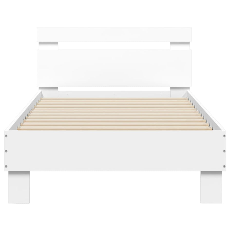 Bedframe Met Hoofdeinde Bewerkt Hout 90 x 190 cm