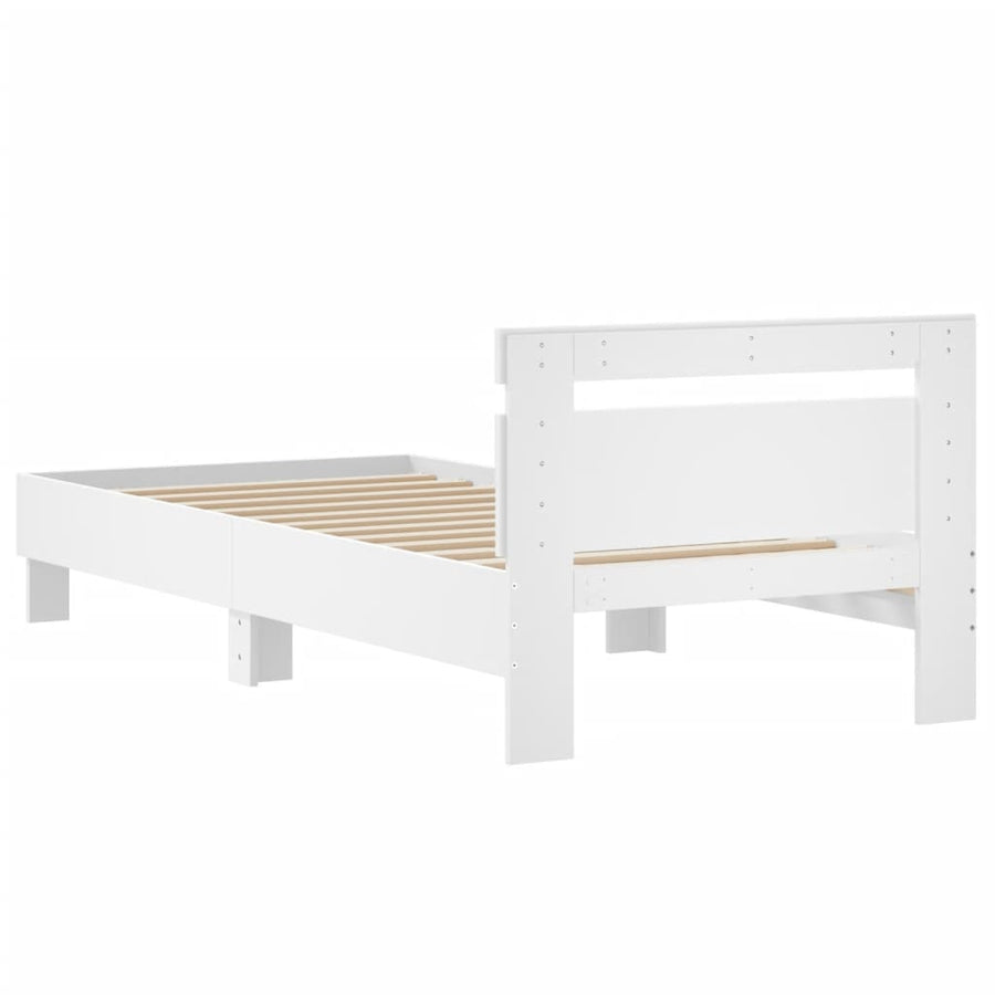 Bedframe Met Hoofdeinde Bewerkt Hout 90 x 190 cm