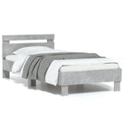 Bedframe 75x190 cm bewerkt hout betongrijs