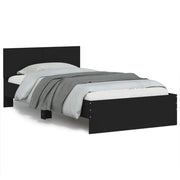 Bedframe zwart 100x200 cm bewerkt hout