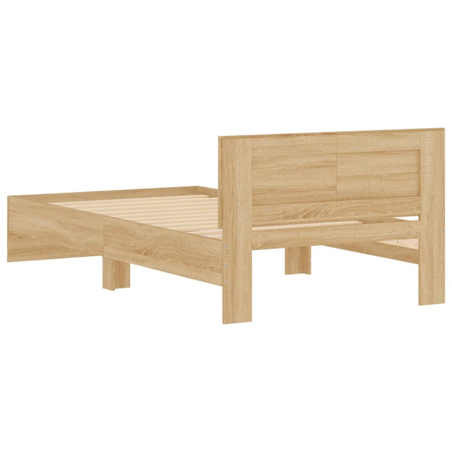 Bedframe met hoofdeinde bewerkt hout sonoma eiken 100x200 cm