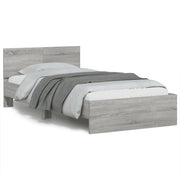 Bedframe 100x200 cm bewerkt hout grijs sonoma