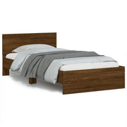 Bedframe 100x200 cm bruin eiken met hoofdbord