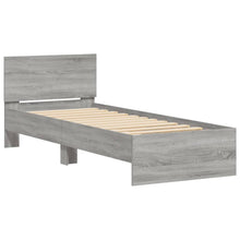 Bedframe met hoofdeinde bewerkt hout grijs sonoma 90x200 cm
