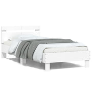 Bedframe 100x200 cm wit met LED hoofdbord