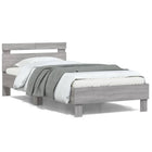 Bedframe 100x200 cm grijs sonoma eiken met LED hoofdbord