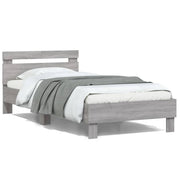 Bedframe 100x200 cm grijs sonoma eiken met LED hoofdbord