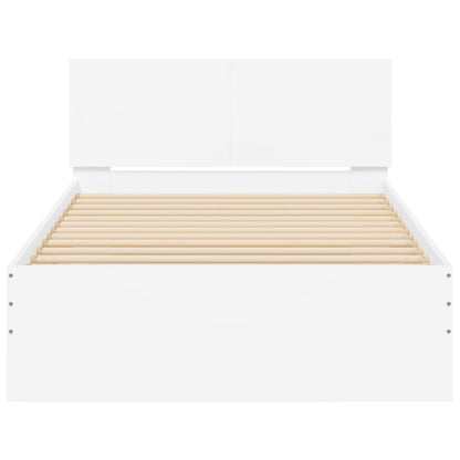 Bedframe met hoofdbord en LED-verlichting 100 x 200 cm Wit