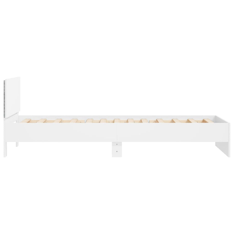 Bedframe met hoofdbord en LED-verlichting 100 x 200 cm Wit