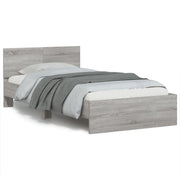 Bedframe 100x200 cm grijs sonoma eiken met LED hoofdbord