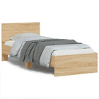 Bedframe 90x200 cm sonoma eiken met led hoofdbord