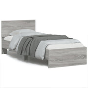 Bedframe 90x190 cm grijs sonoma eiken met LED hoofdbord