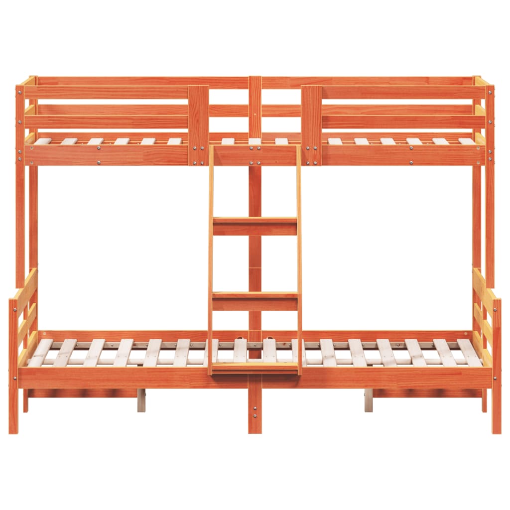 Stapelbed massief grenenhout wasbruin 80x200/120x200 cm