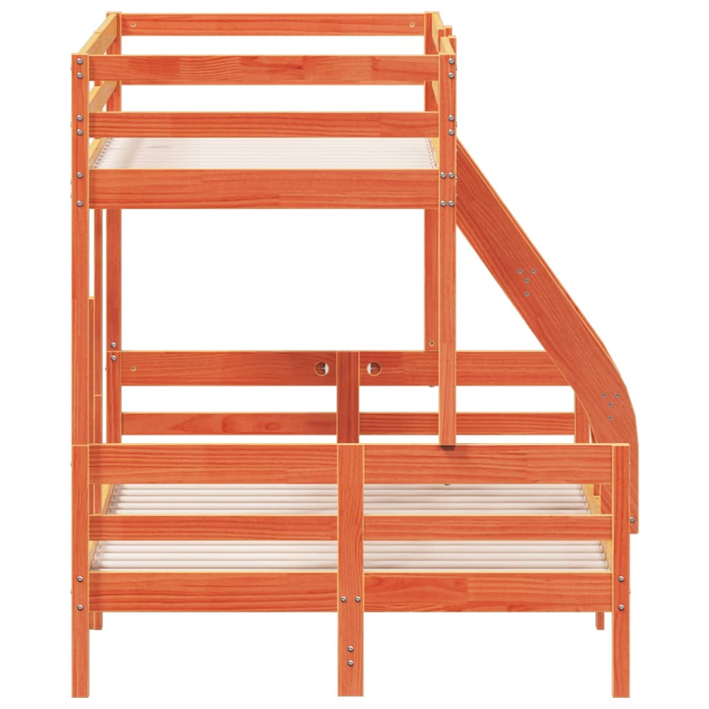 Stapelbed massief grenenhout wasbruin 80x200/120x200 cm