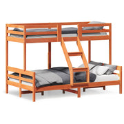 Stapelbed massief grenenhout wasbruin 207x125x145 cm