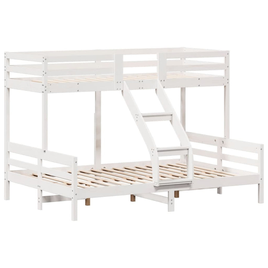 Stapelbed massief grenenhout wit 80x200/140x200 cm