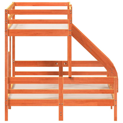 Stapelbed massief grenenhout wasbruin 80x200/140x200 cm