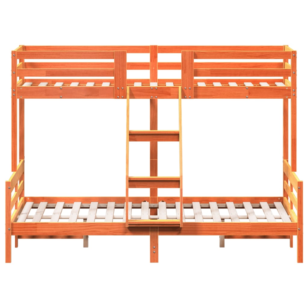 Stapelbed massief grenenhout wasbruin 90x200/140x200 cm