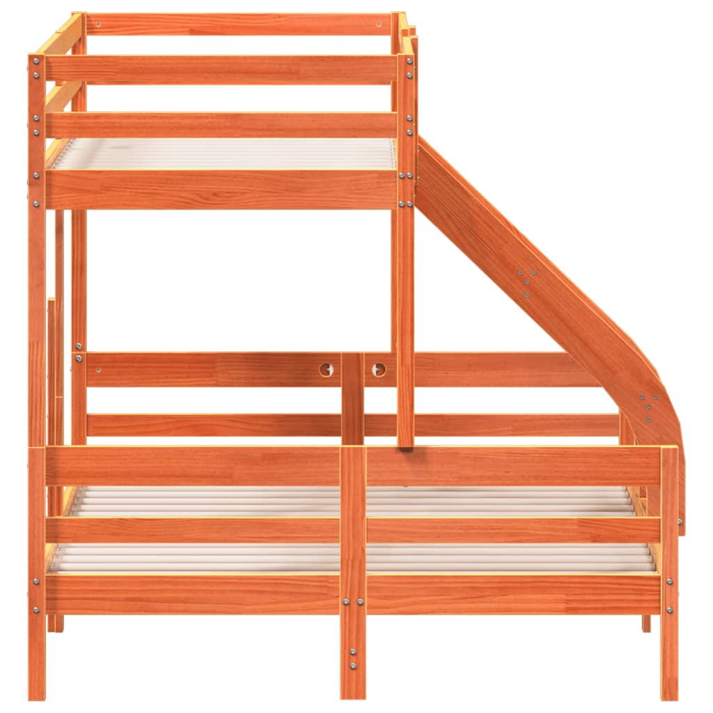 Stapelbed massief grenenhout wasbruin 90x200/140x200 cm