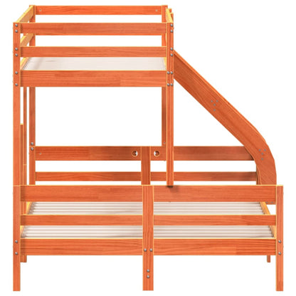 Stapelbed massief grenenhout wasbruin 80x200/140x200 cm