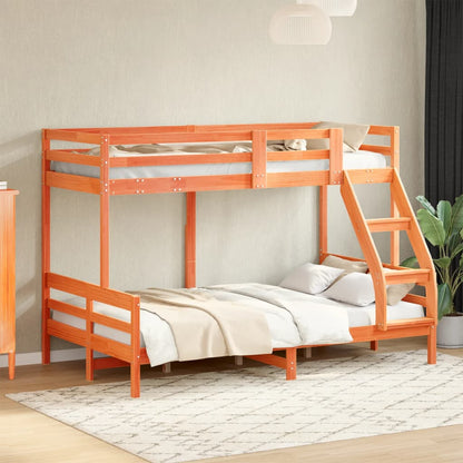 Stapelbed massief grenenhout wasbruin 90x200/120x200 cm