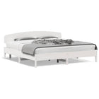 Bed frame without mattress solid pine wood white 200x200 cm