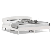 Bedframe massief grenenhout wit 200x200 cm