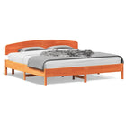 Bed frame without mattress solid pine wax brown 180x200 cm