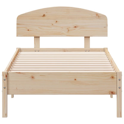 Bedframe met hoofdbord massief grenenhout 90x200 cm