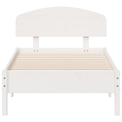 Bedframe Zonder Matras Massief Grenenhout 75 x 190 cm Wit