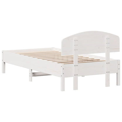 Bedframe Zonder Matras Massief Grenenhout 75 x 190 cm Wit