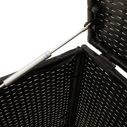 Tuinbox Met Wielen 283 L Poly Rattan Zwart