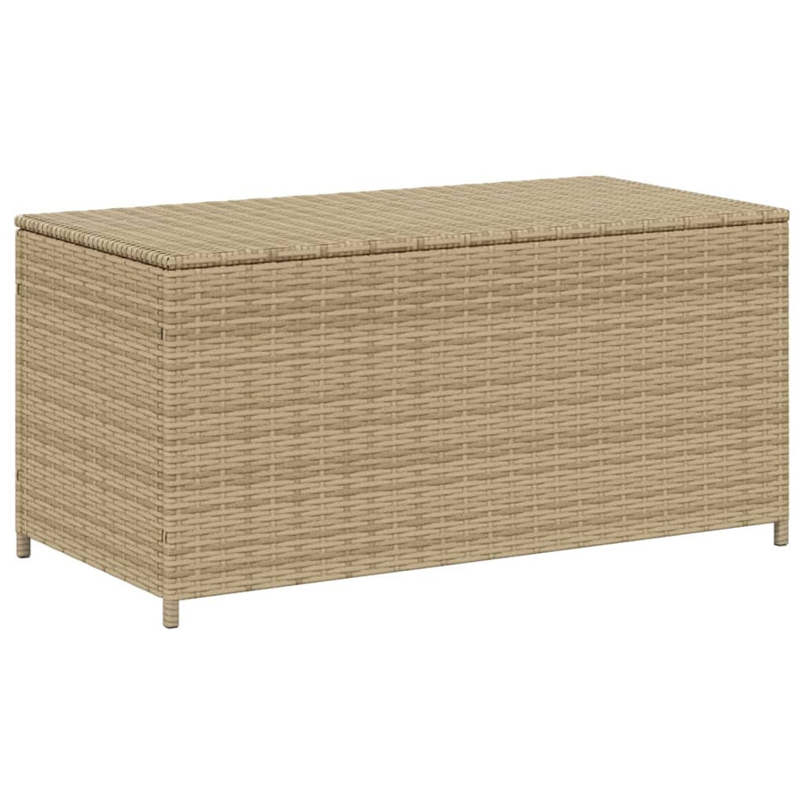 Tuinbox Met Wielen 190 L Poly Rattan Gemengd Beige