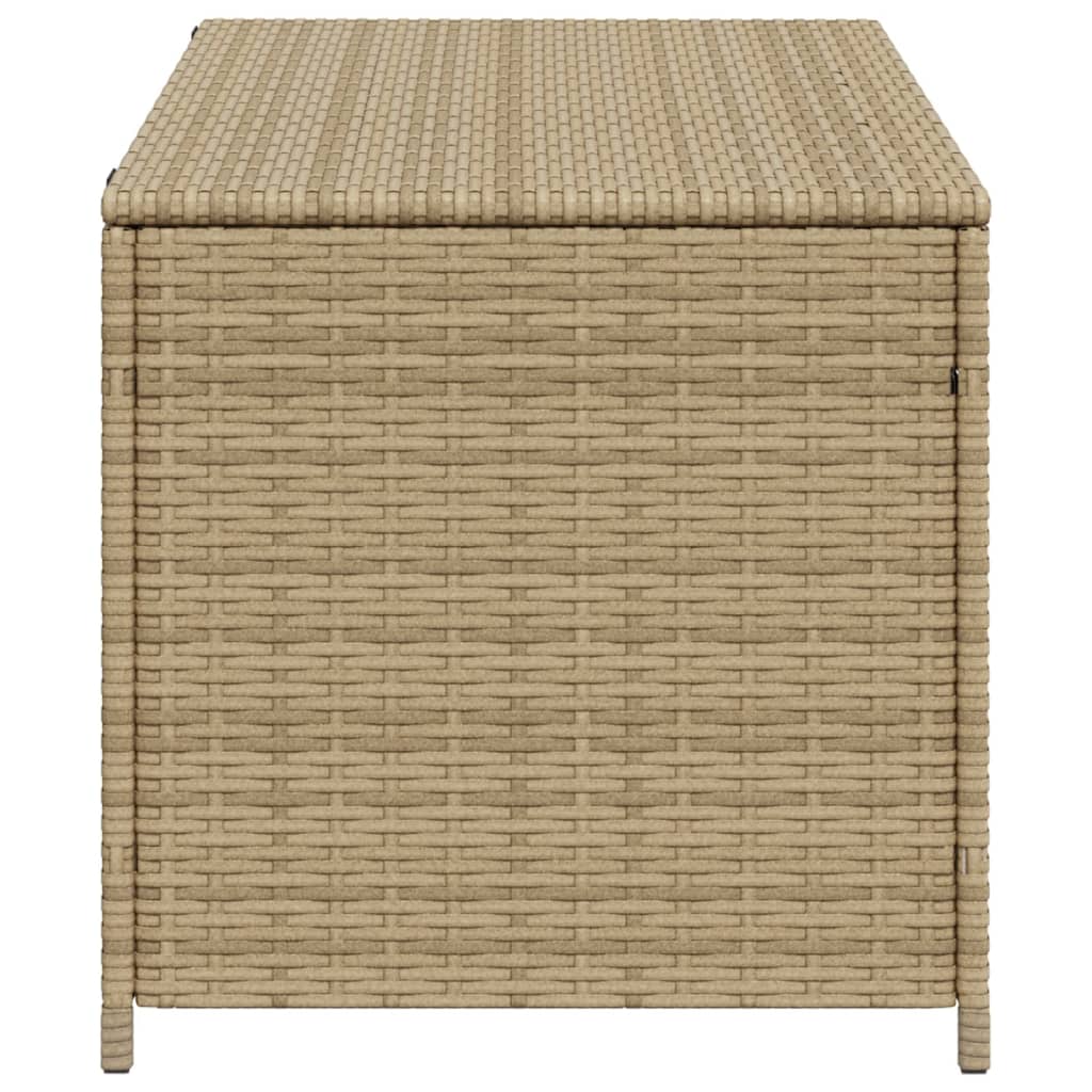 Tuinbox Met Wielen 190 L Poly Rattan Gemengd Beige
