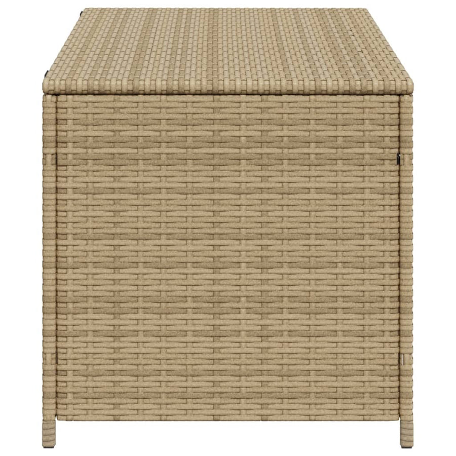 Tuinbox Met Wielen 190 L Poly Rattan Gemengd Beige