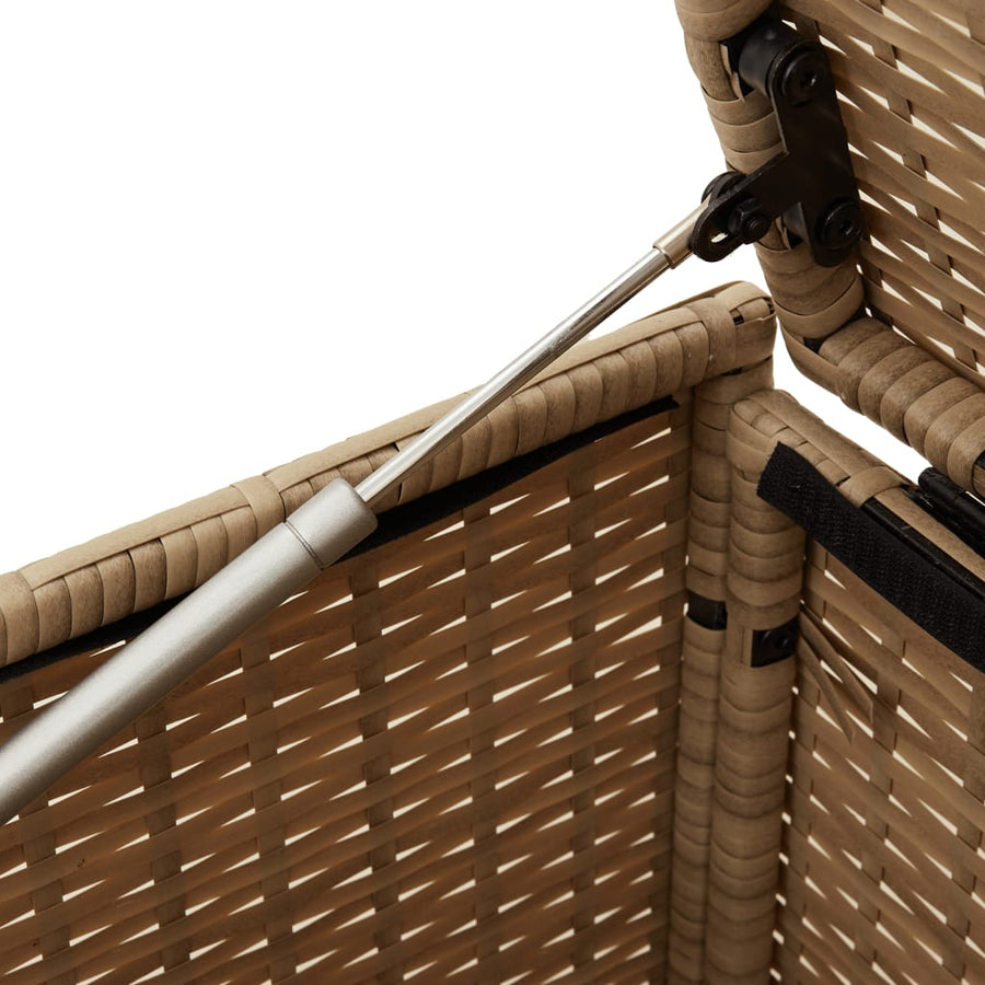 Tuinbox Met Wielen 190 L Poly Rattan Gemengd Beige