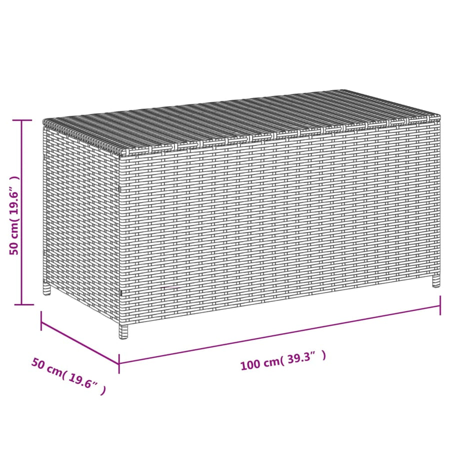 Tuinbox Met Wielen 190 L Poly Rattan Gemengd Beige