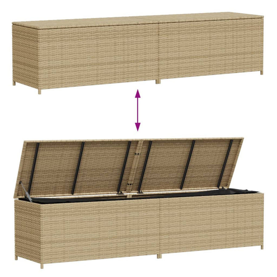 Tuinbox Met Wielen 469 L Poly Rattan 200 x 50 x 58 cm