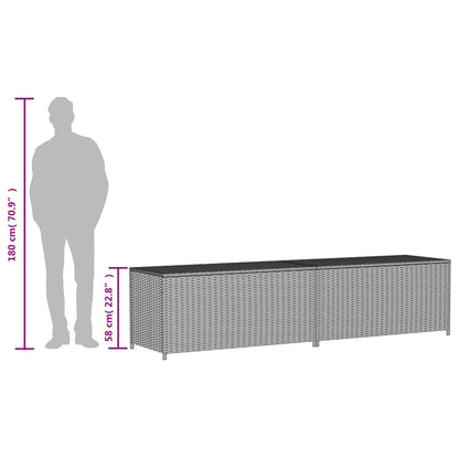 Tuinbox Met Wielen 469 L Poly Rattan 200 x 50 x 58 cm