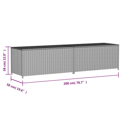 Tuinbox Met Wielen 469 L Poly Rattan 200 x 50 x 58 cm