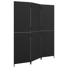 Kamerscherm 3 Panelen Poly Rattan Zwart 1