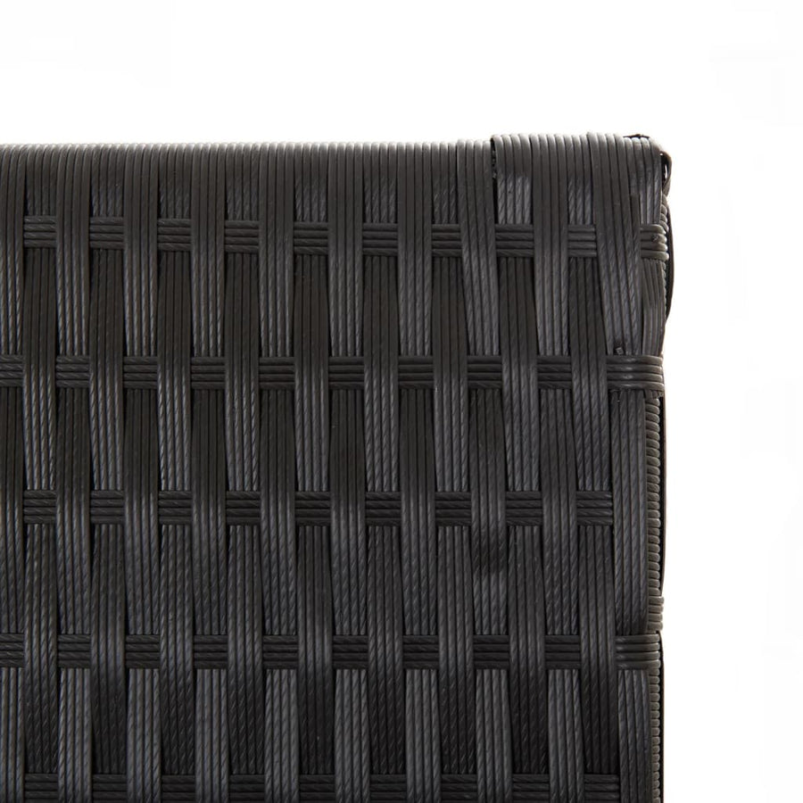Kamerscherm 3 Panelen Poly Rattan Zwart 1