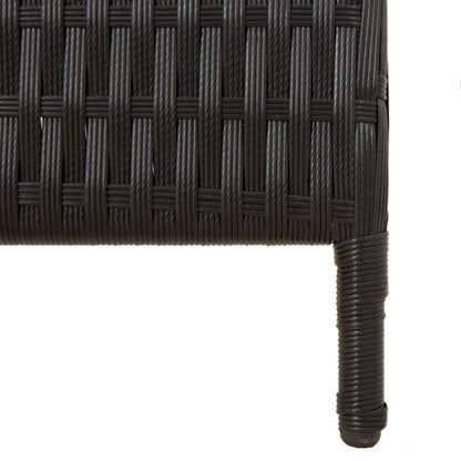 Kamerscherm 3 Panelen Poly Rattan Zwart 1