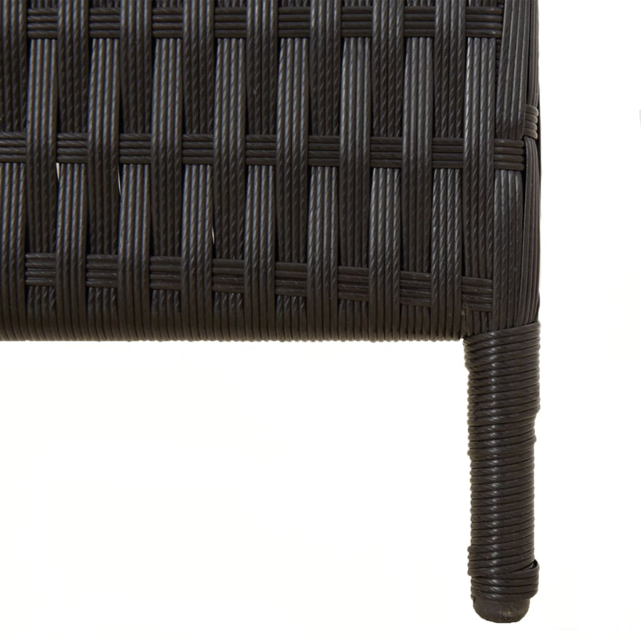 Kamerscherm 3 Panelen Poly Rattan Zwart 1